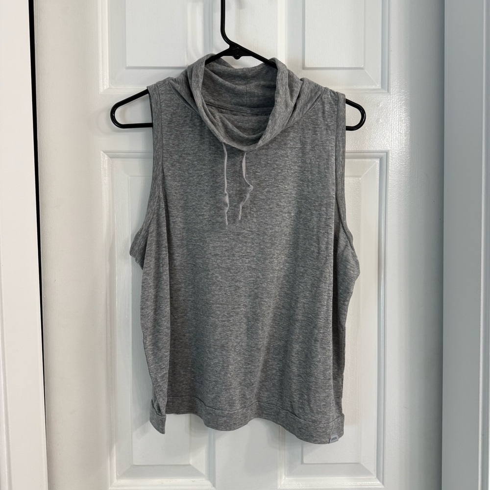 Prana Gray Sleeveless Cowl Neck Tank Top